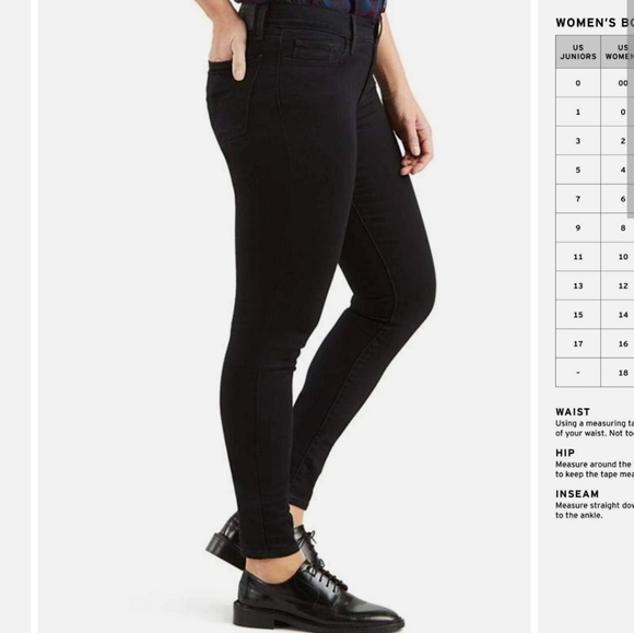 👖NWOT Levi's 710 Black Jeans - Picture 9 of 9